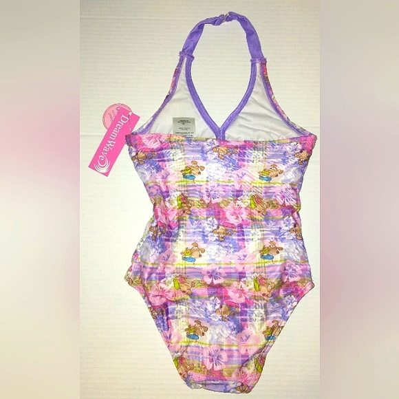 ☆NWT☆Cute Girls DREAM WAVE UPF 50+ Pink/Purple Plaid 2011 modest Swimsuit☆Sz 7/8 - Picture 5 of 13